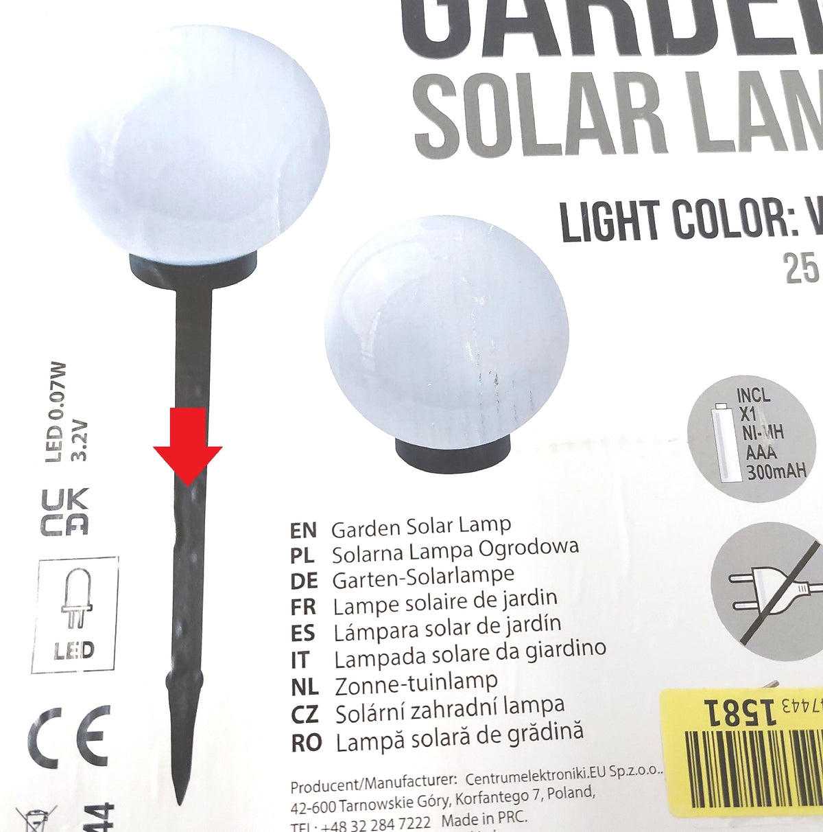 Green Blue GB166 Außensolarlampe Solarkugel Solarleuchte LED ohne Stiel nur