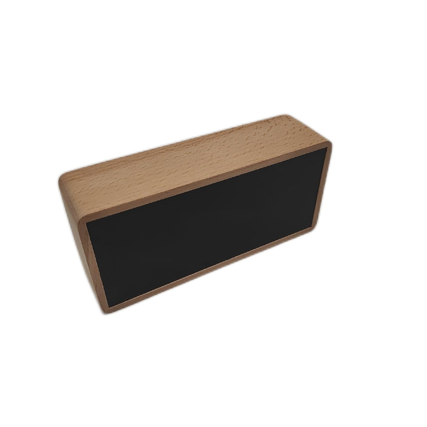 Flysocks Wecker Tischuhr Wohnzimmer Kinderzimmer digitaler Wecker Holz weiss Temperatur Datum Luft