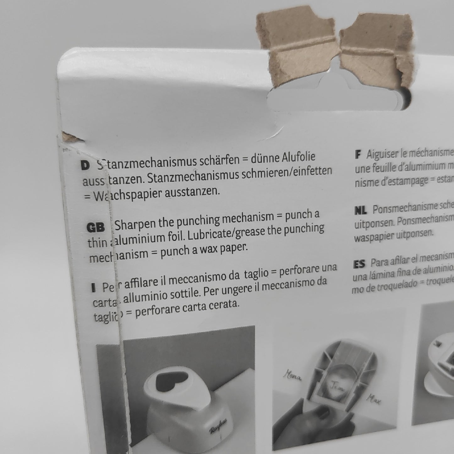 Rayher Papierstanzmaschine Bastelbedarf 58650000 Tab Punch Stanzwerkzeug für Papier