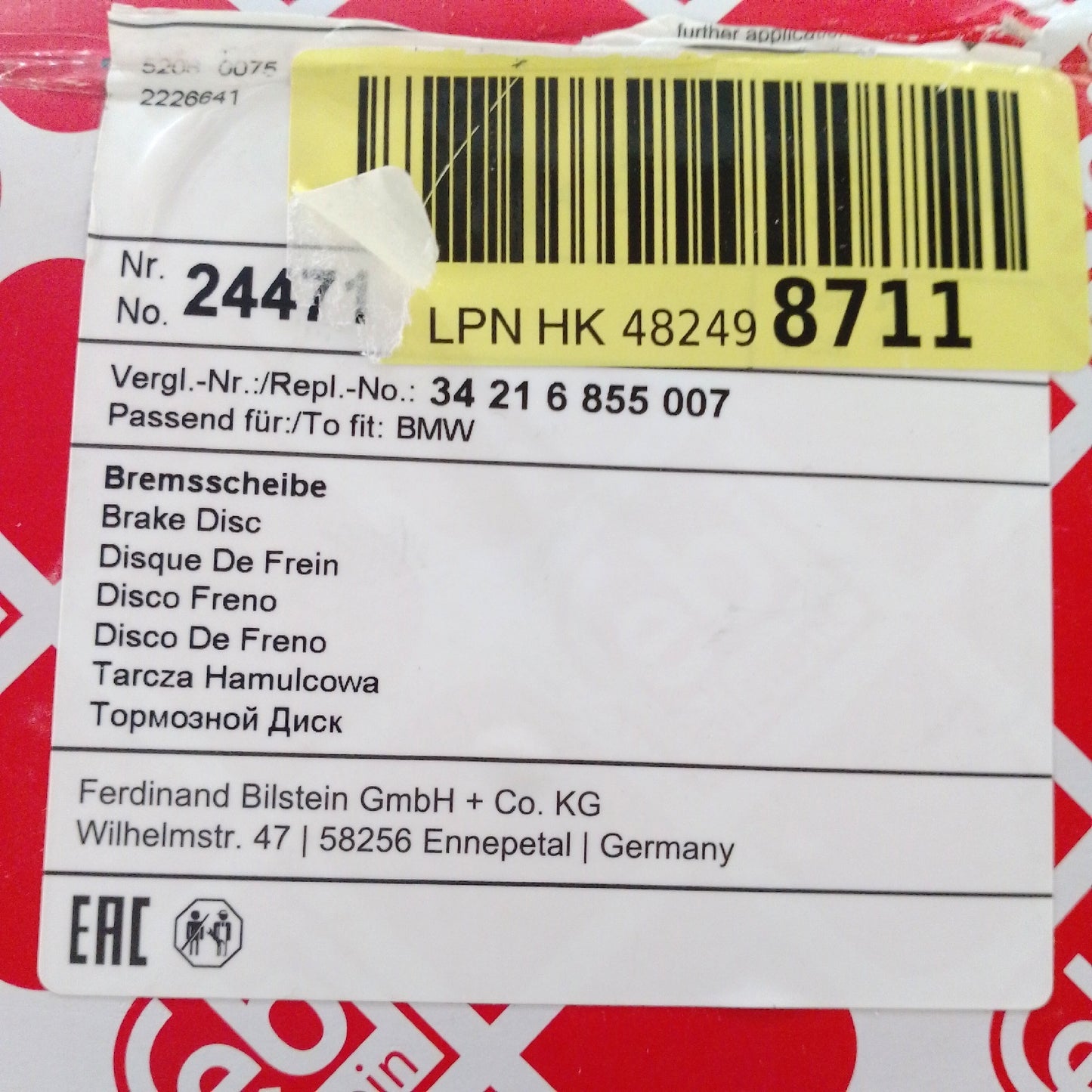 febi bilstein Bremsscheibensatz Ersatzteile Auto Bremsscheiben für sicheres Bre