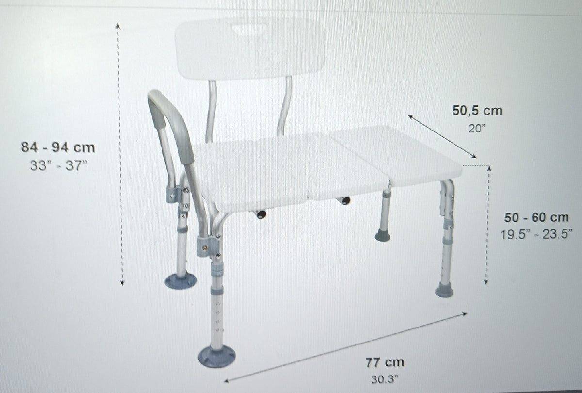 Mobility Transferbank Badewanne Höhenverstellbar Mit Armlehnen Badewannensitz