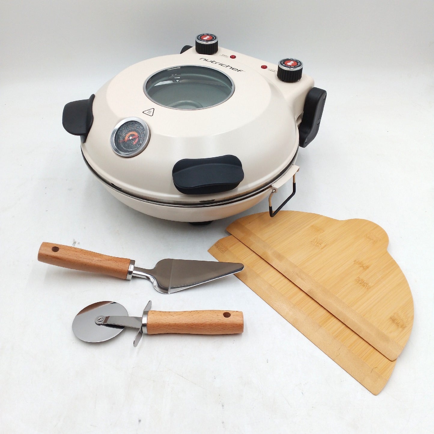 NutriChef Pizzaofen Küchengeräte 305 cm Pizzastein 430 Grad Ober