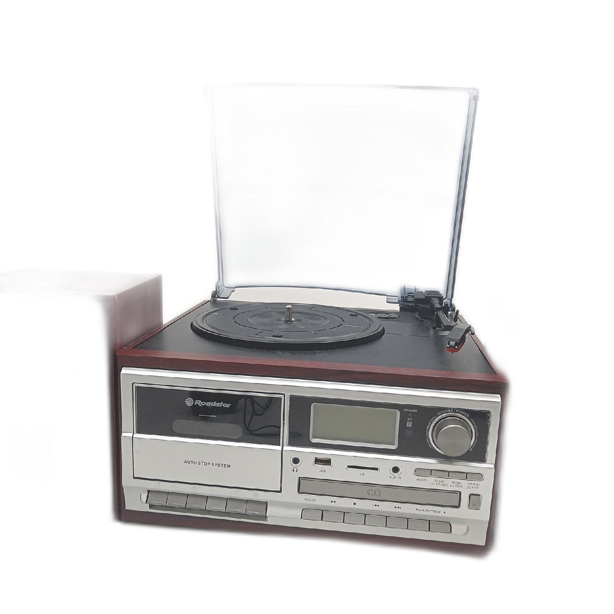 Roadstar HIF 8892EBT Mini HiFi Musikanlage Plattenspieler FM Digitalradio CD MP3 Bluetooth USB Holz