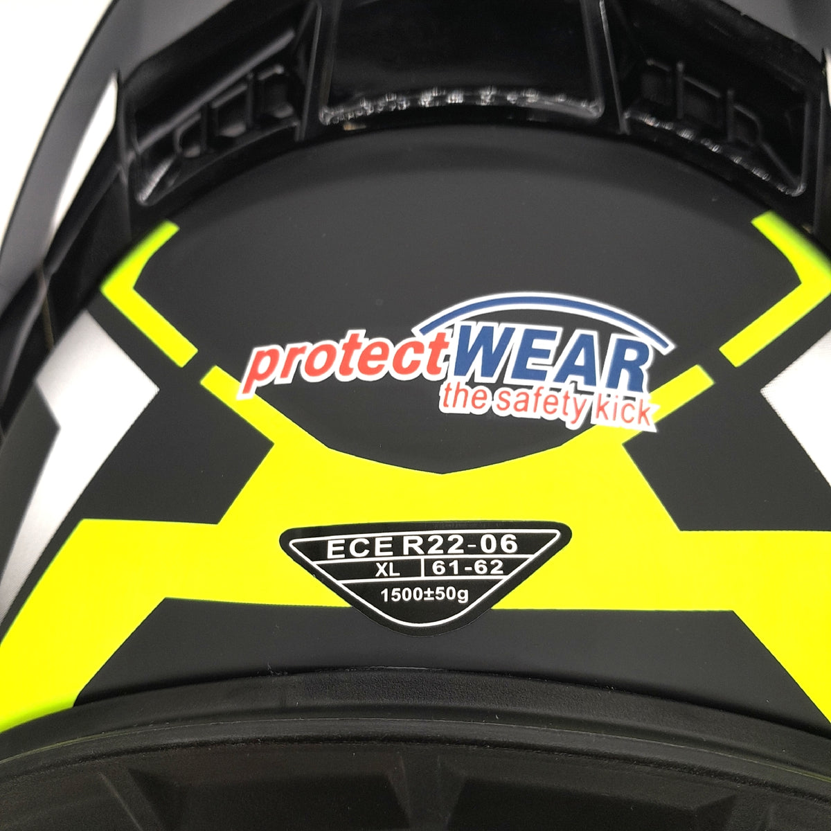 Protectwear H510 Arrow Motorradhelm Matt Schwarz Neon Gelb XL Größe Kopfgröße