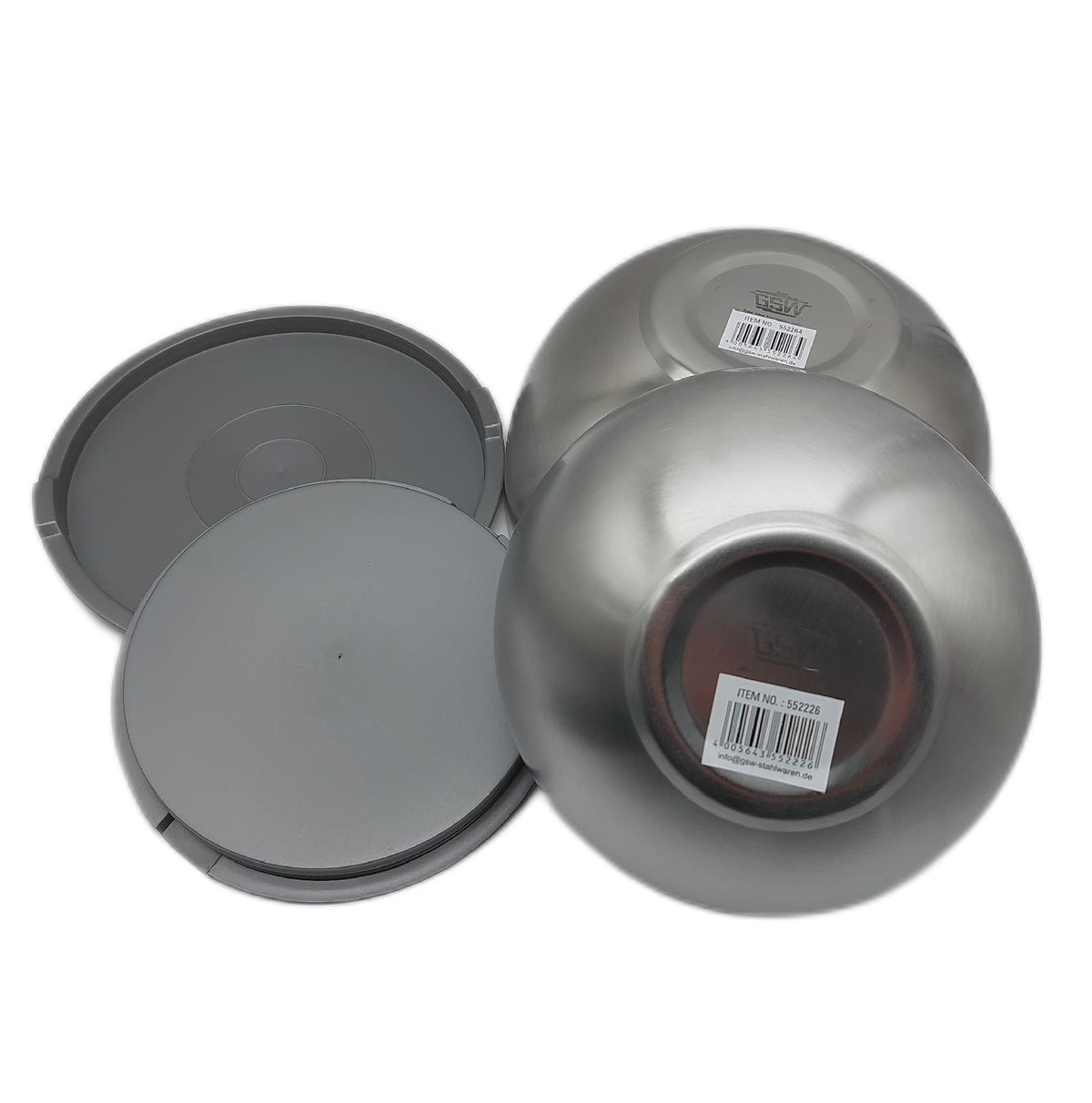 GSW 824019 Thermoschussel Set Kunststoffdeckel Edelstahl 4 teilig leichte