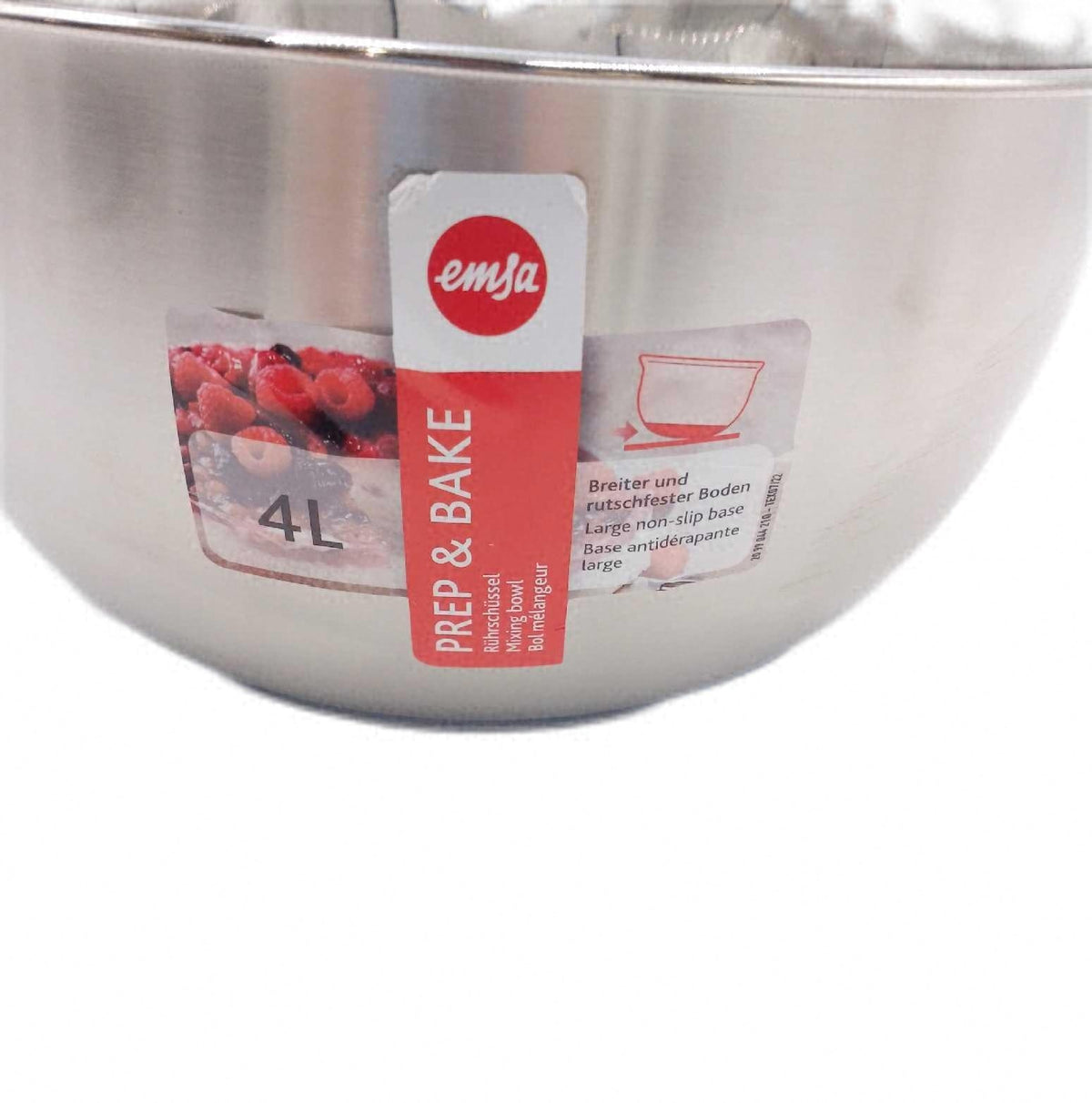 Emsa Rührschüssel aus Edelstahl 22 cm mit rutschfestem Boden in Blau Prep Bake