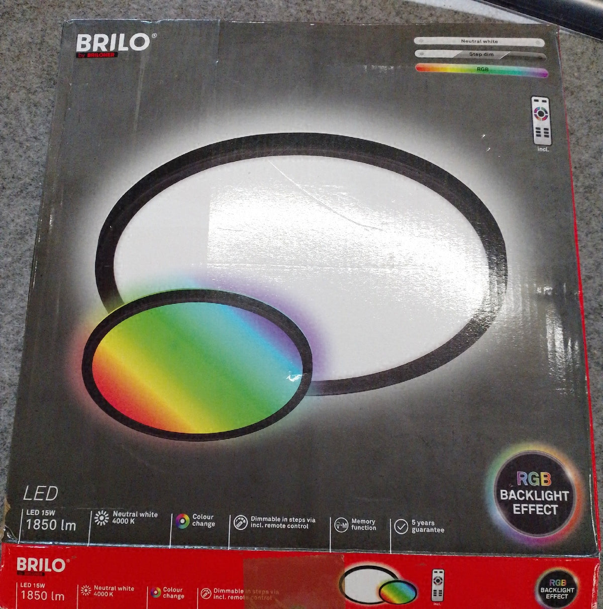 BKLicht LED Deckenlampe mit indirektem Licht Fernbedienung buntes RGB W Licht