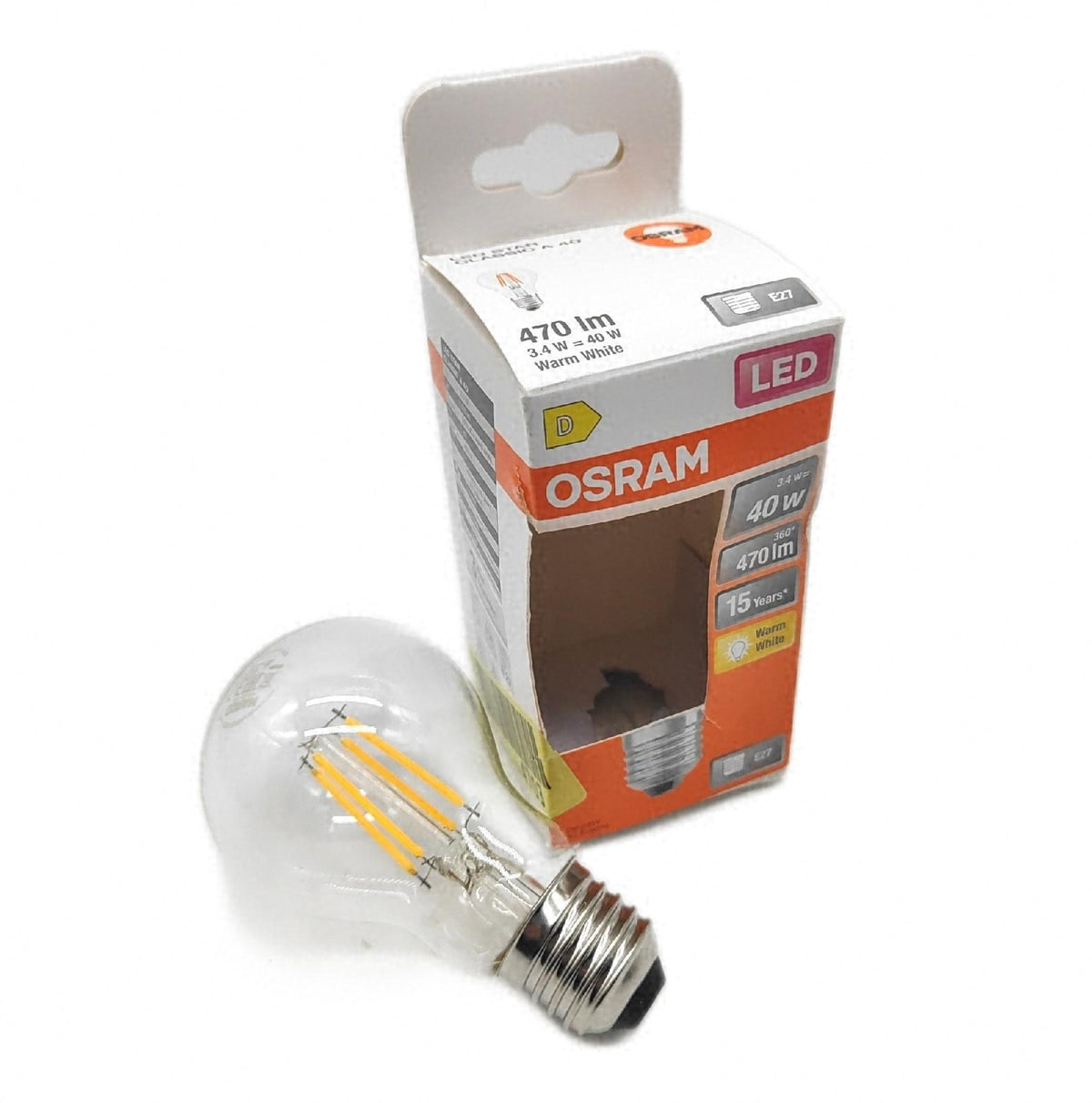 Osram LED Lampe Star Kolbenform A40 Filament E27 3 4 W 2700 K warmweiss