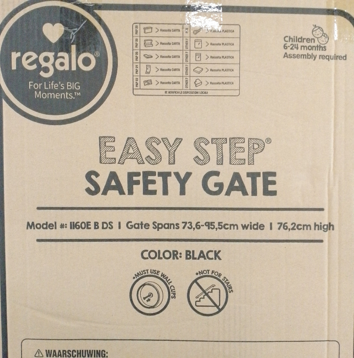 Regalo Baby Schutzgitter Türöffnungen Treppenschutz Easy Step Sicher und Praktisch