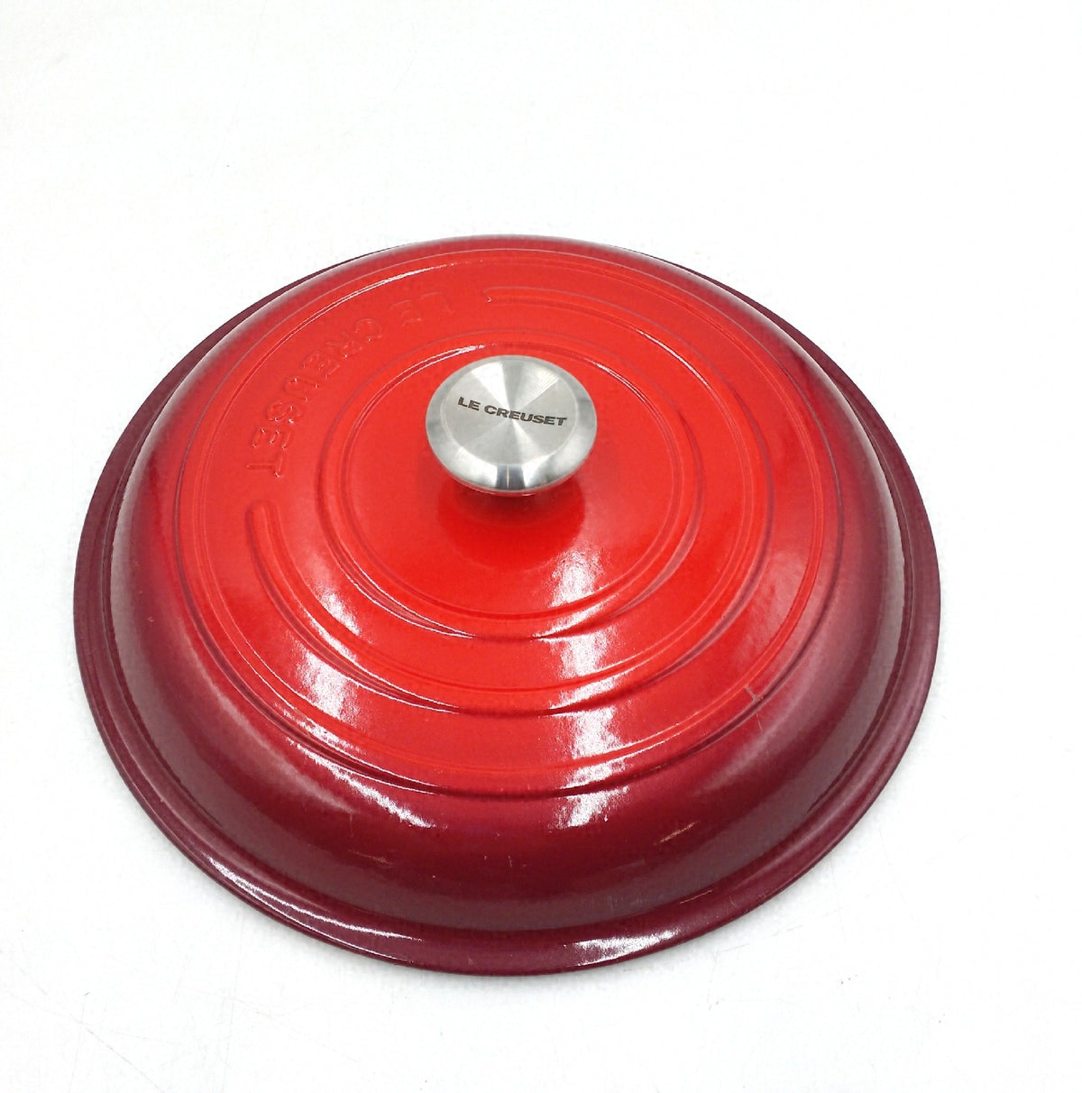 Le Creuset Signature Deckel emailliertes Gusseisen rund mit Gebrauchsspuren