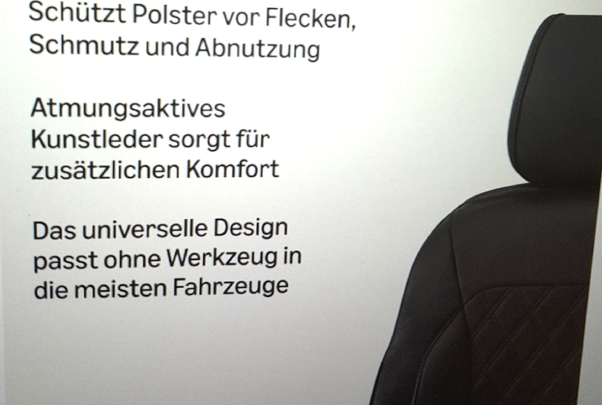 Amazon Basics Vordersitzbezüge aus Atmungsaktivem Kunstleder Seat Automotive
