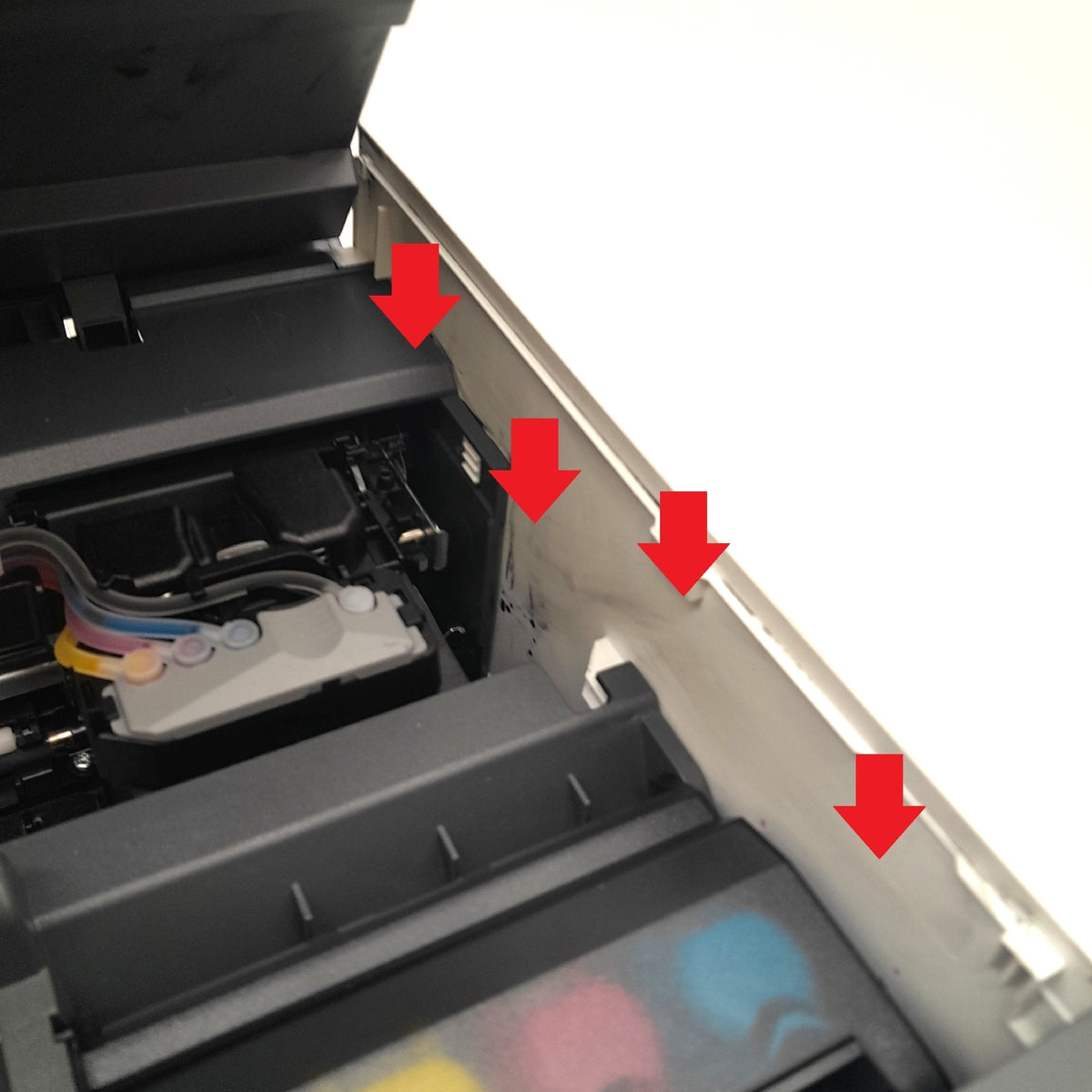 HP Multifunktionsdrucker Smart Tank 7305 Tinte ausgelaufen LED blinkt ohne Zubehör