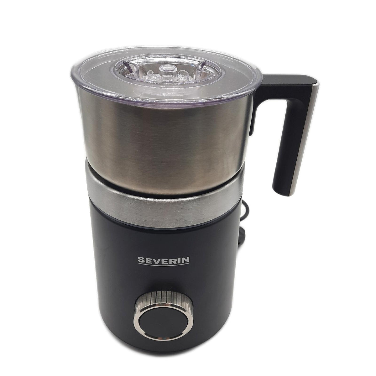 SEVERIN SPUMA 700 Plus Induktions-Milchaufschäumer, 13 Programme, OLED-Display, LED-Lichtring mit Statusanzeige, einfache Reinigung, Barista-Ausgusszotte, Edelstahl-gebürstet, schwarz, SM 3587