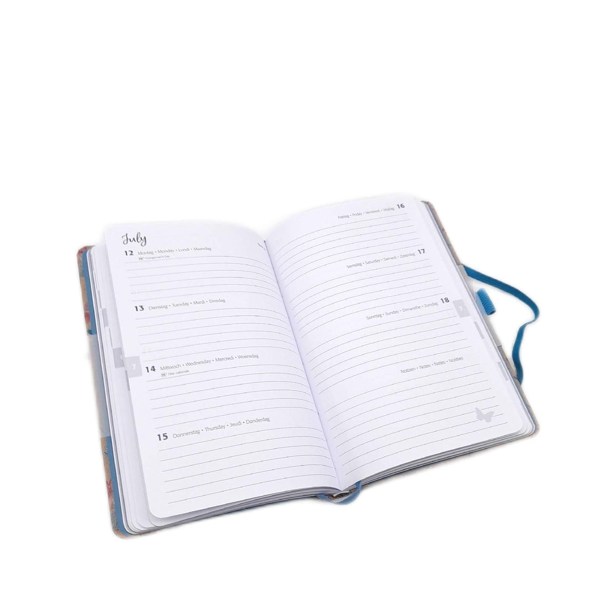 Jolie Wochenkalender 2027 A5 blau rot Hardcover Kraftpapier Office Kalender 2027