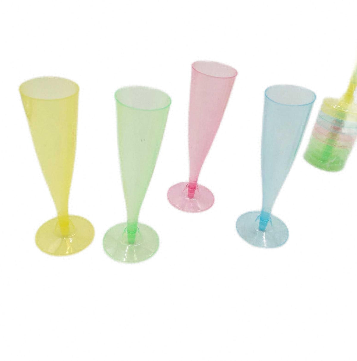 WELLGRO Bunte Sektgläser Kunststoff Mehrweg 30 Stück Champagner Gläser Partybecher