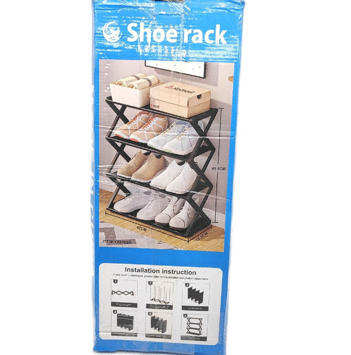ZJchao faltbares Schuhregal 4 Stufig platzsparendes Schuhregal Schuhablage Regal für Schuhe