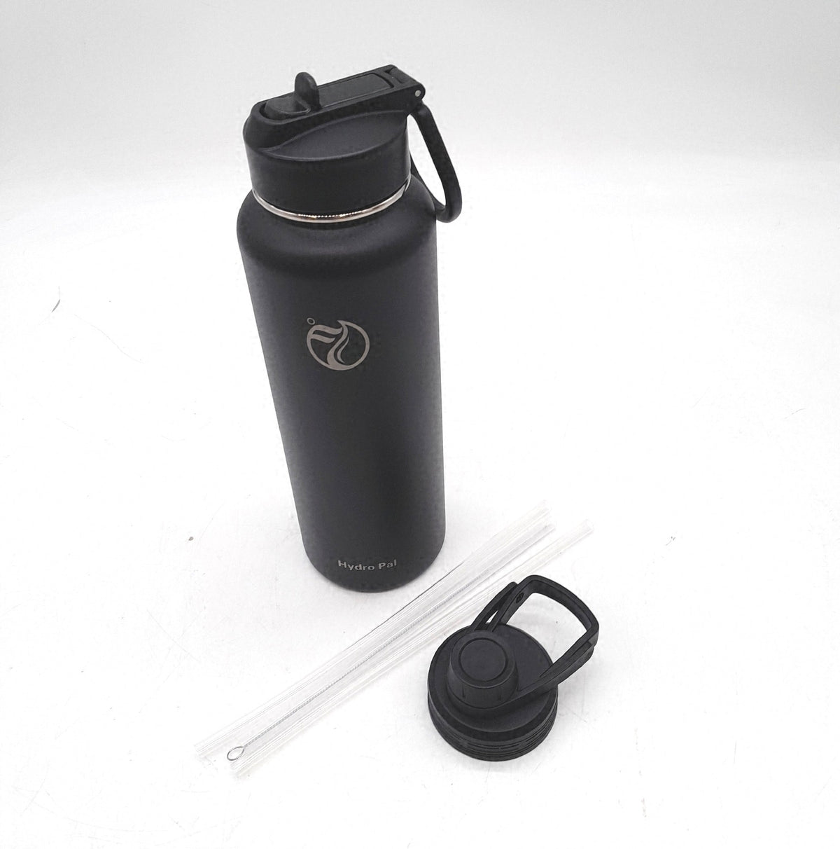 HydroPal Edelstahl Isolierflasche Trinkflasche 1 2L mit Strohhalm und 2 Deckeln