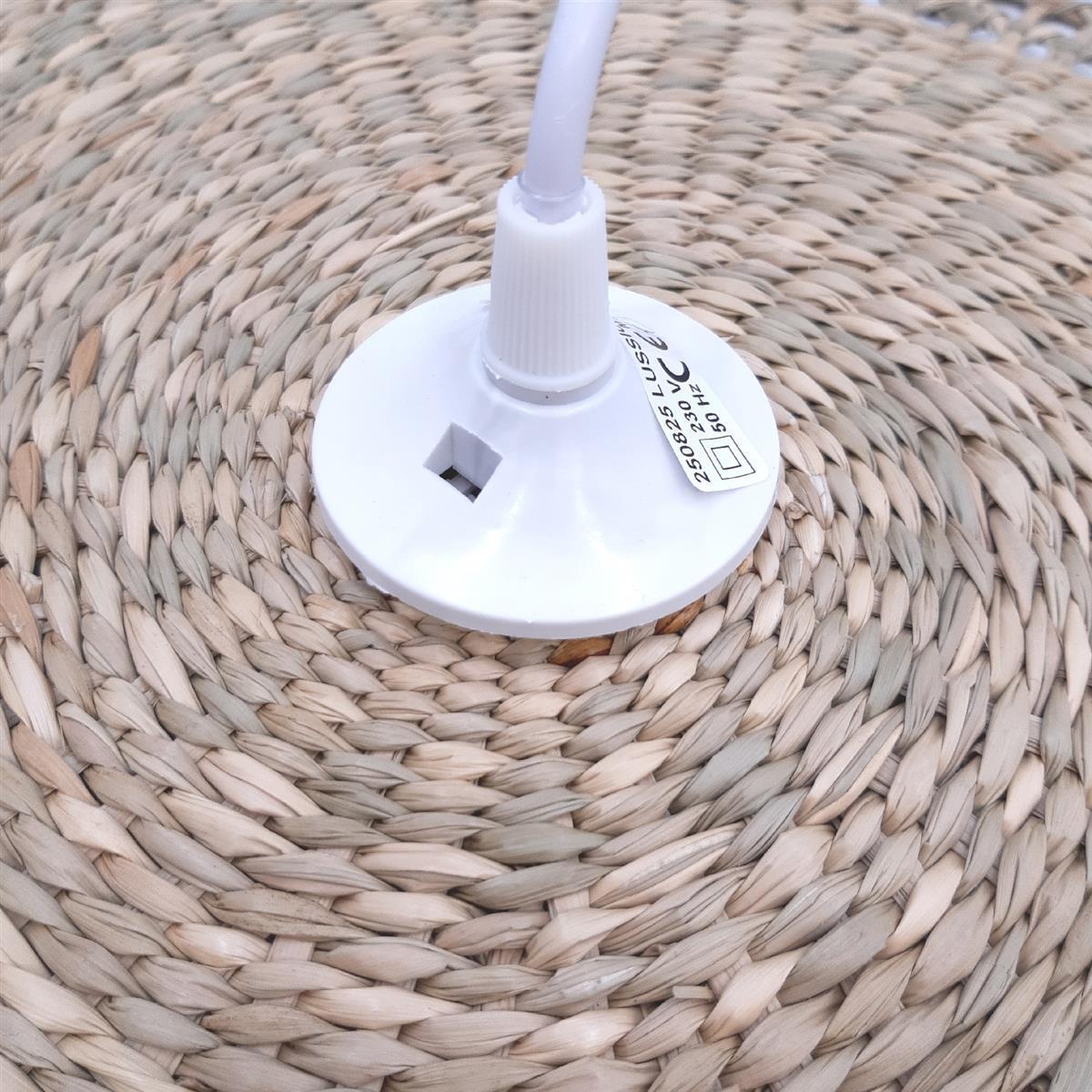 Lussiol Ondine Rattan Hängelampe Bohemian Natur Kronleuchter Luster