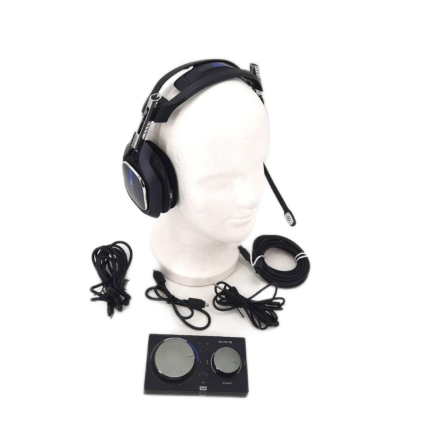 ASTRO Gaming A40 TR Gaming Headset mit Kabel MixAmp Pro TR ASTRO Audio V2 Dolby Audio Austauschbares Mikrofon Game Voice Balance Control PS5 PS4 PC Mac Schwarz Blau Top-Qualität