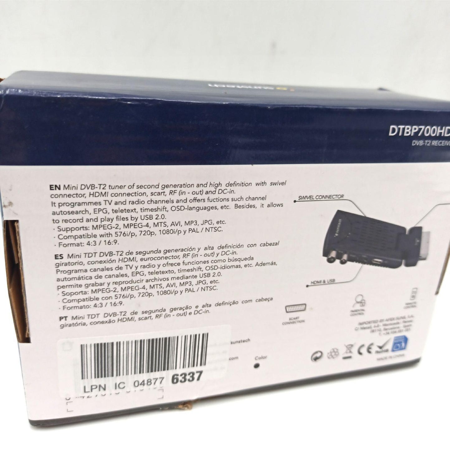 Sunstech DTBP700HD2BK Mini-Tuner, Schwarz