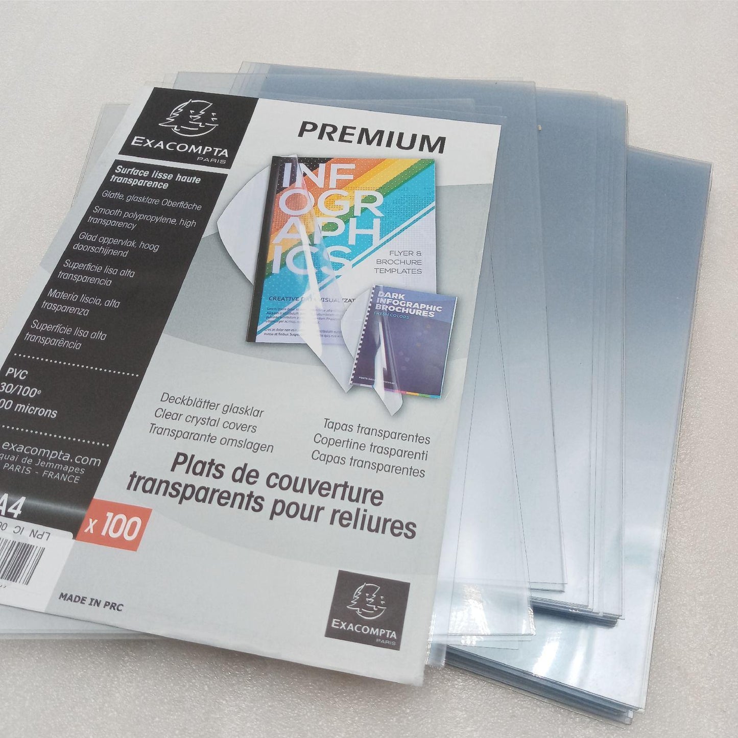 Exacompta Schüsseln PVC glatter Kristall 30100 Packung 100@endif