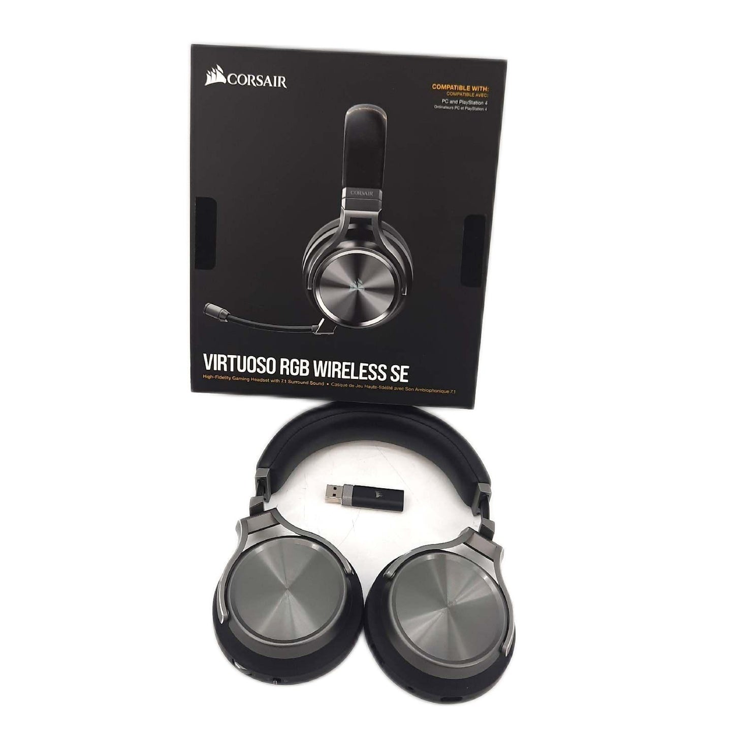 Corsair Virtuoso RGB Wireless SE Gaming Headset Mikro Kabel Ohrpolster fehlen Gebrauchsspuren