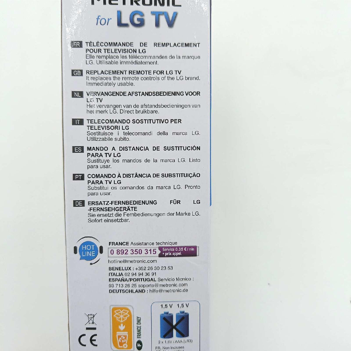 Metronic 495341 Ersatz-Fernbedienung für LG TV - 100% kompatibel