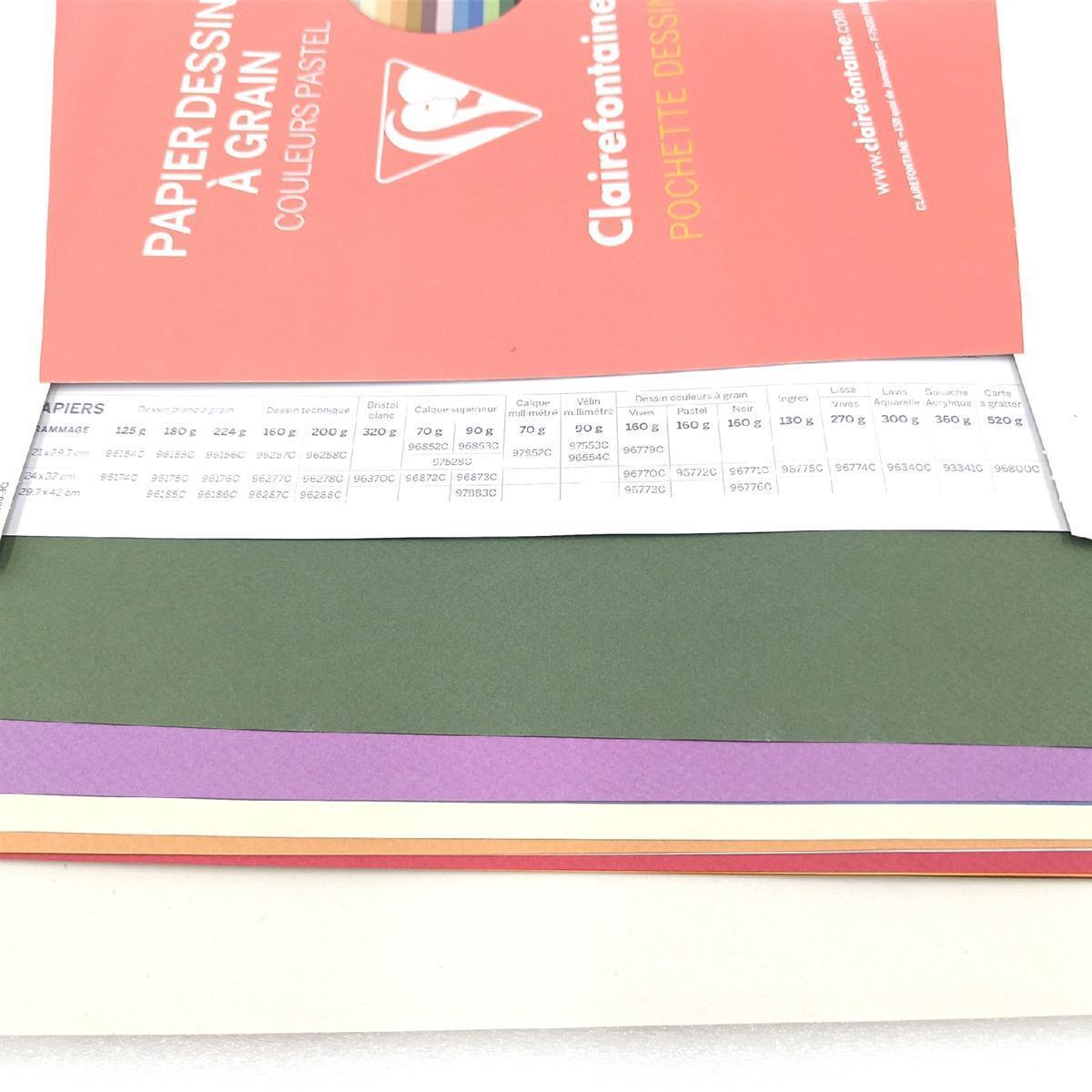 Clairefontaine Zeichenpapier Künstlerbedarf Etival Color 96772C Pastellfarben sortiert