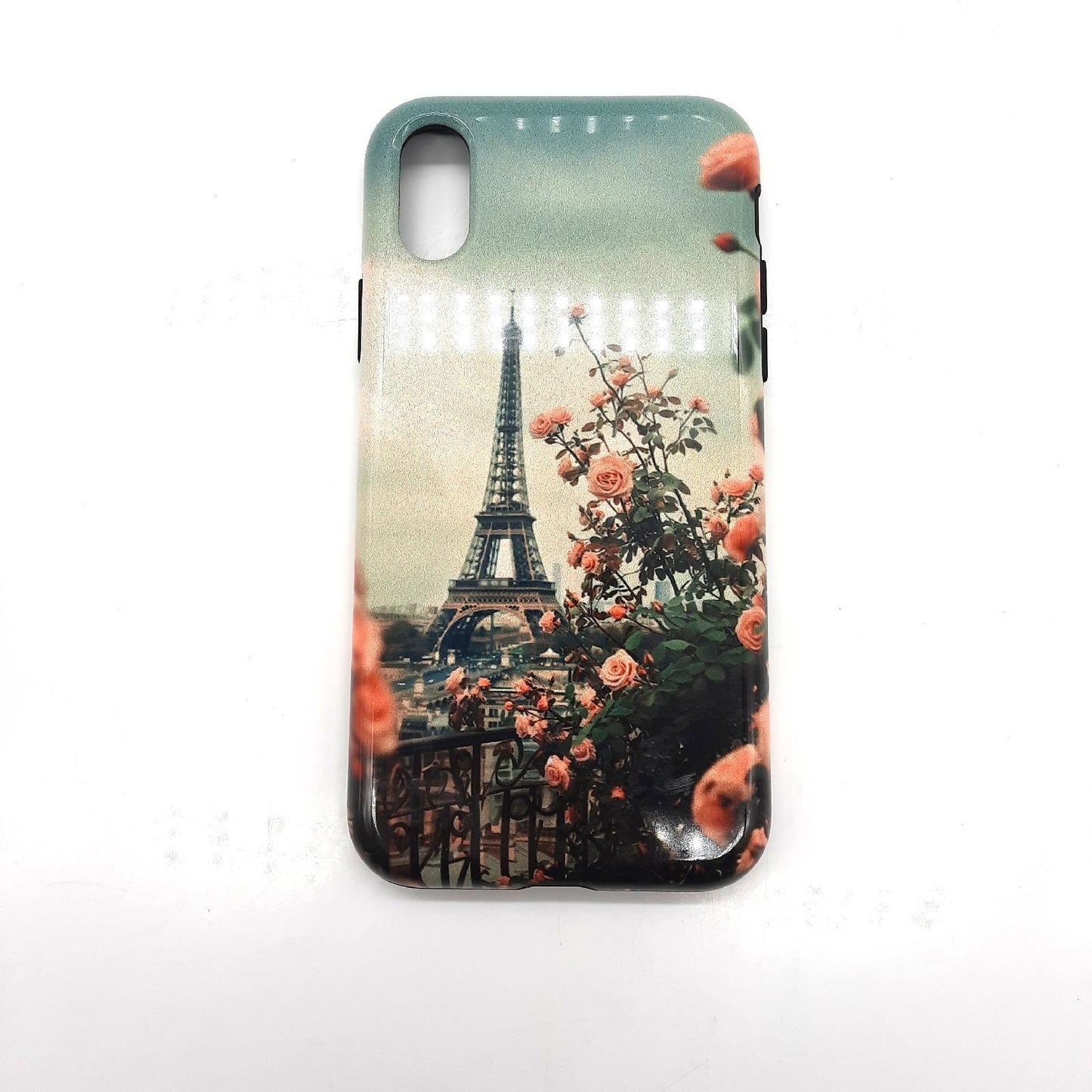 Eiffelturm Handyhülle Schutz Hülle iPhone XXS Vintage Paris Rosen Stil