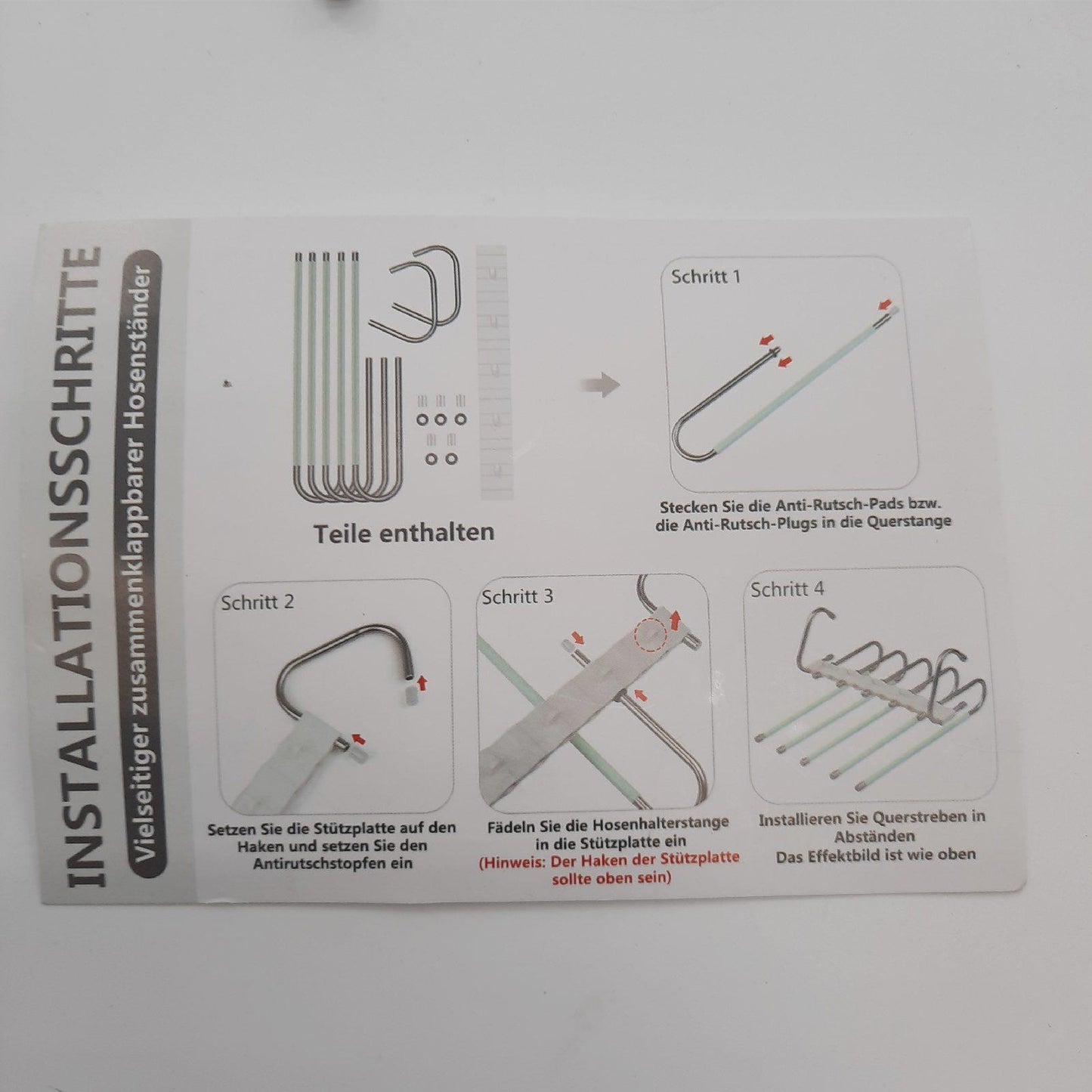 devesanter Hosenbügel Kleiderbügel Aufbewahrung grün mit 10 Clips platzsparend rutschfest für Schals Jeans Hosen Handtücher Set 2 Stück