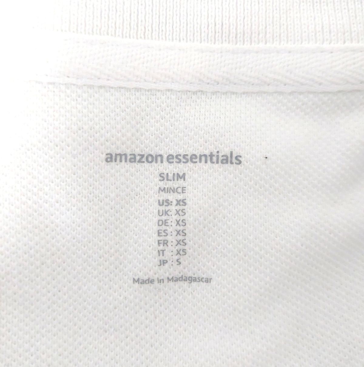 Amazon Essentials Shirt Herren Poloshirt Slim Fit Baumwolle Piqué Kurzarm Weiß Thin Stripe XS