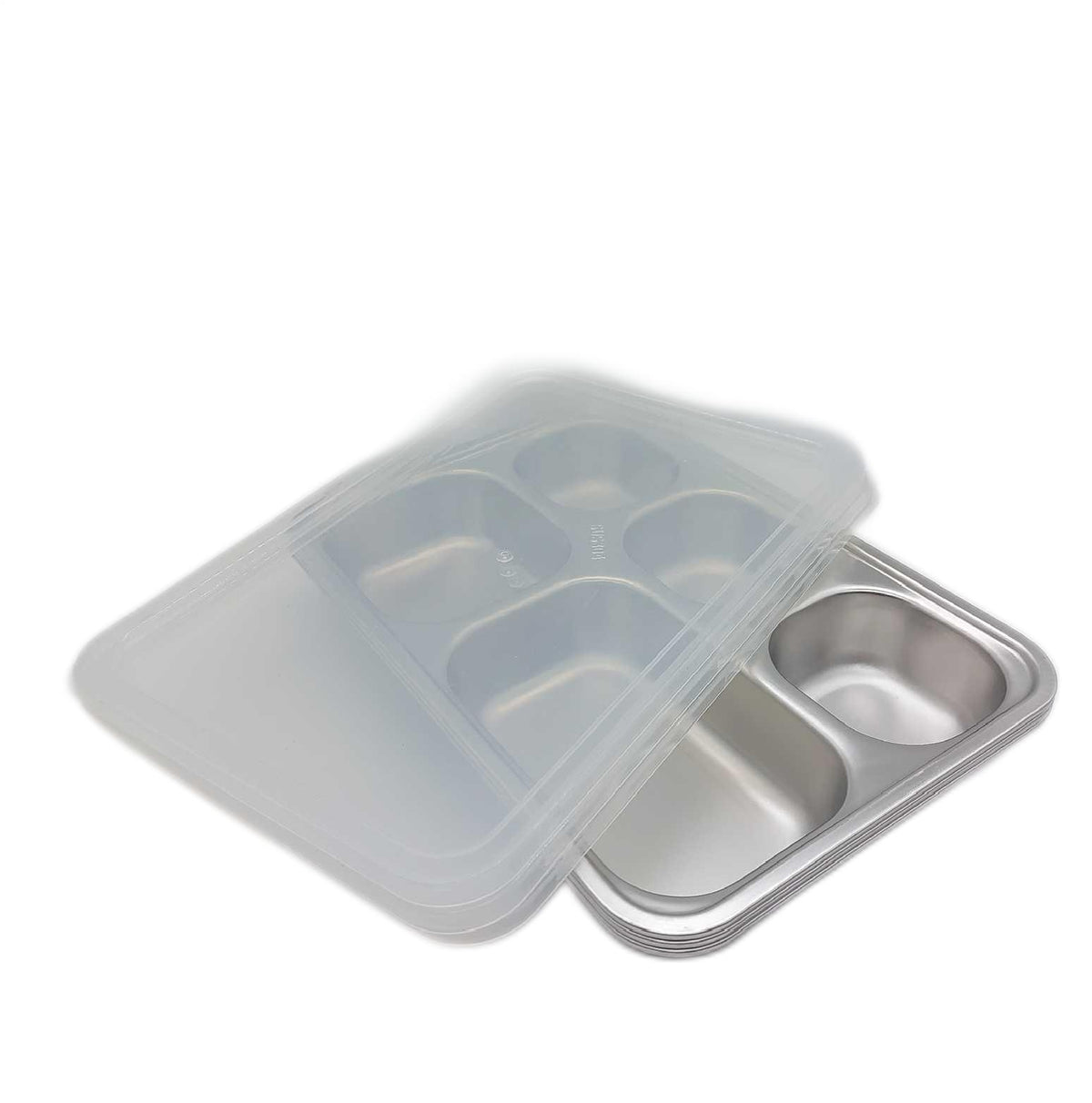 HFZCV 3 Stück Bento Snackbox Edelstahl 5 Fächer Gebrauchsspuren Deckel