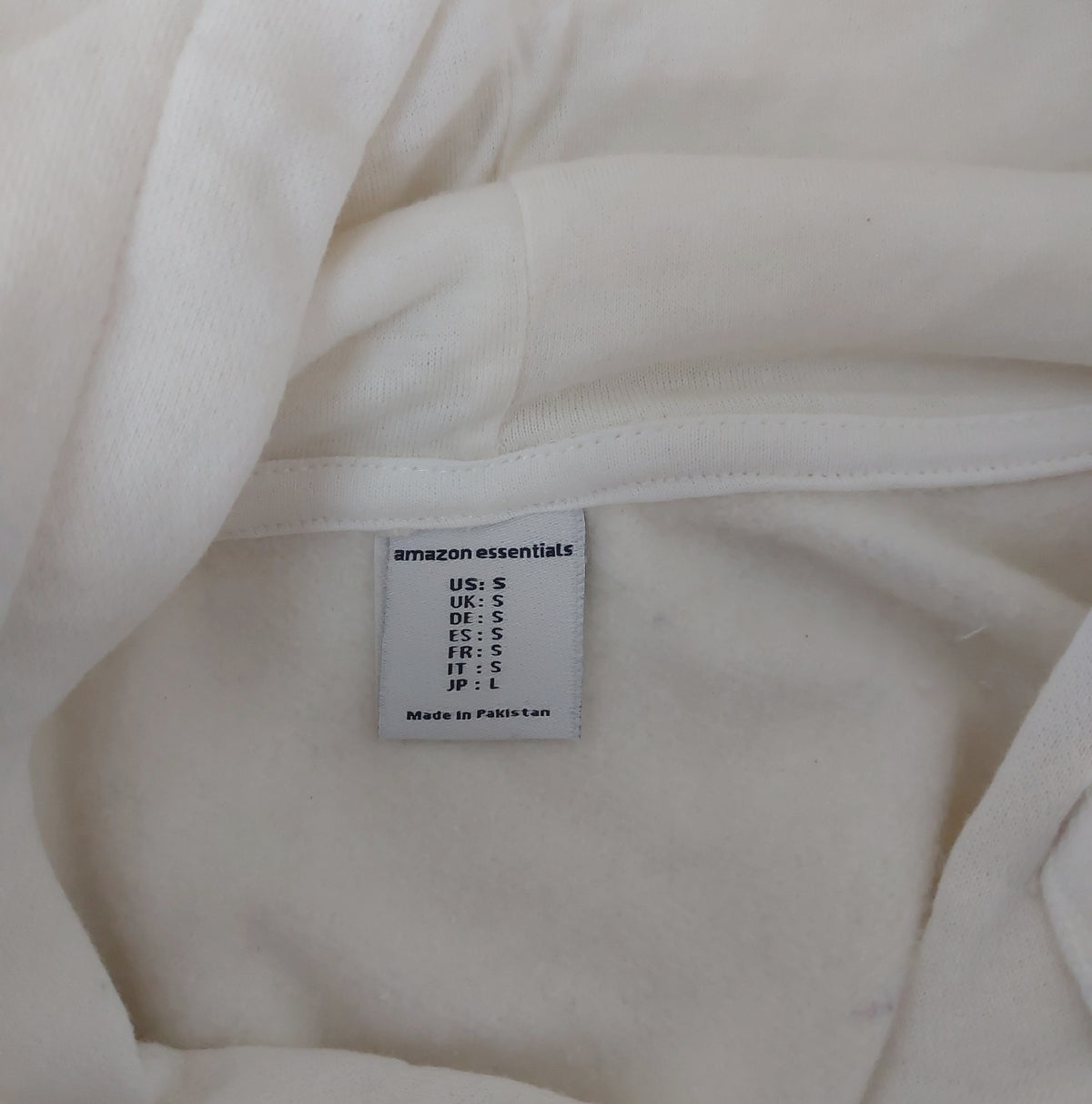Amazon Essentials Sweatshirt Damen Fleece Kapuzenpullover normaler Passform weiß S