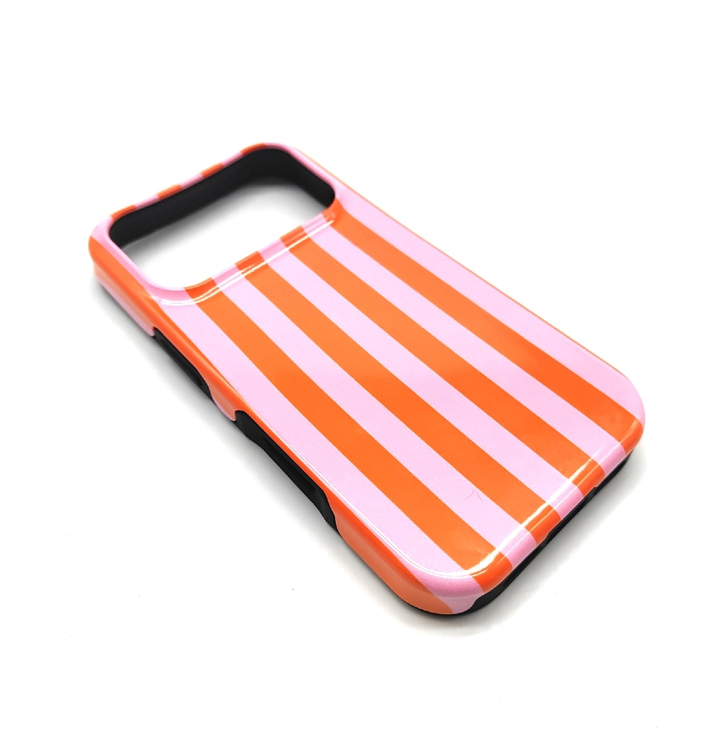Apple Hülle Handyhülle Zubehör iPhone 17 Pro Orange Pink Gestreift Mädchenhaft