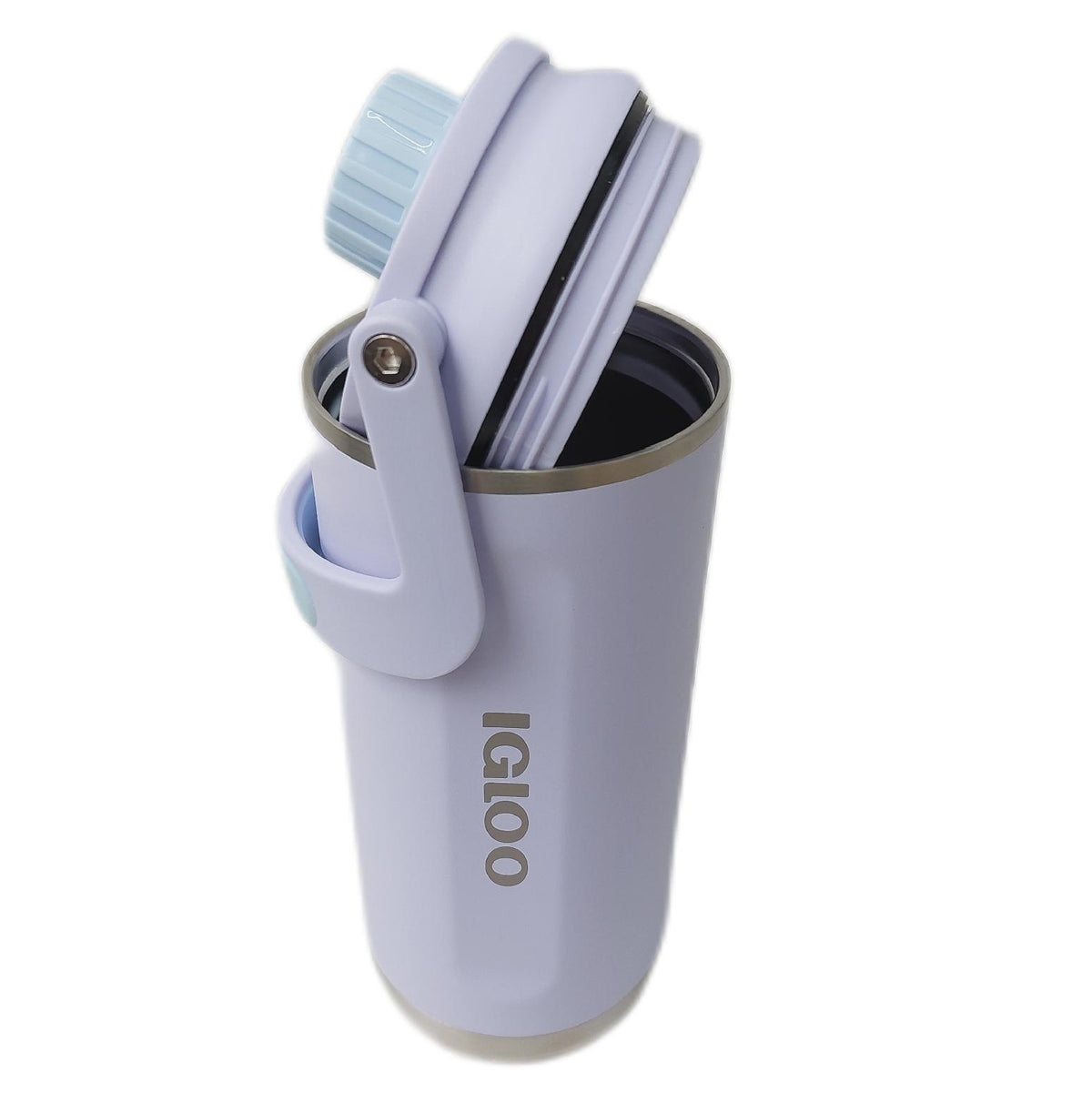 IGLOO Trinkflasche Lila Isoliert Edelstahl 1000 ml Thermoflasche Kohlensaeure geeignet bis 48 Stunden kalt