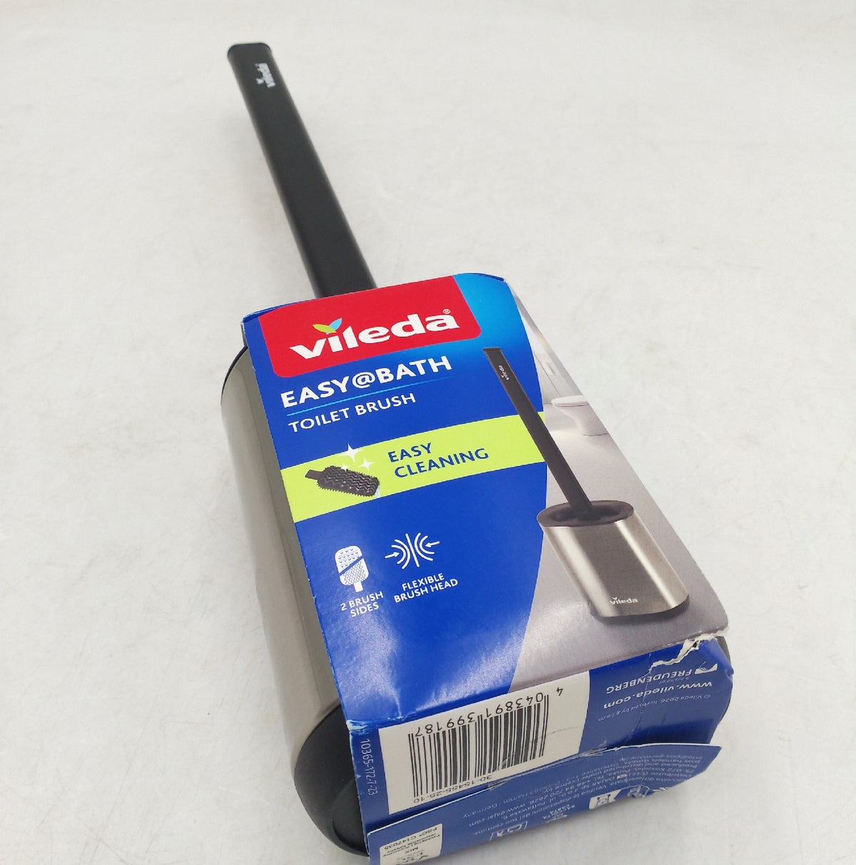 Vileda Toilettenbürste Silber Flexkopf Edelstahlgriff WC Bürste Silikon Kopf 2in1