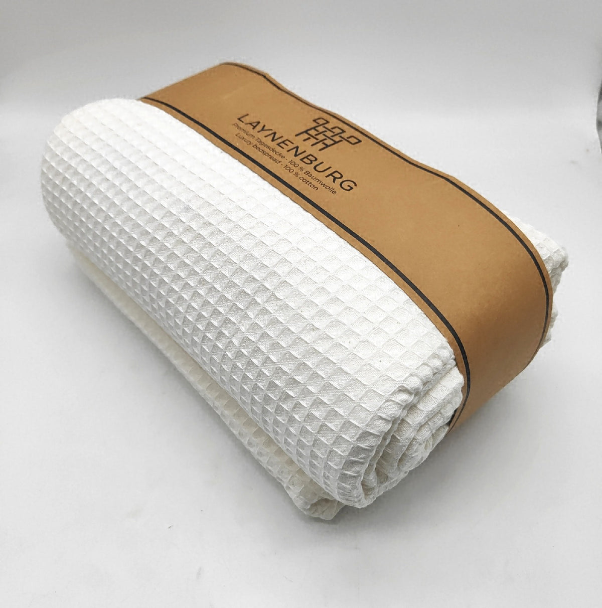 LAYNENBURG NBURG Premium Tagesdecke 220 x 240 cm XXL Waffelpique 100 Prozent Baumwolle