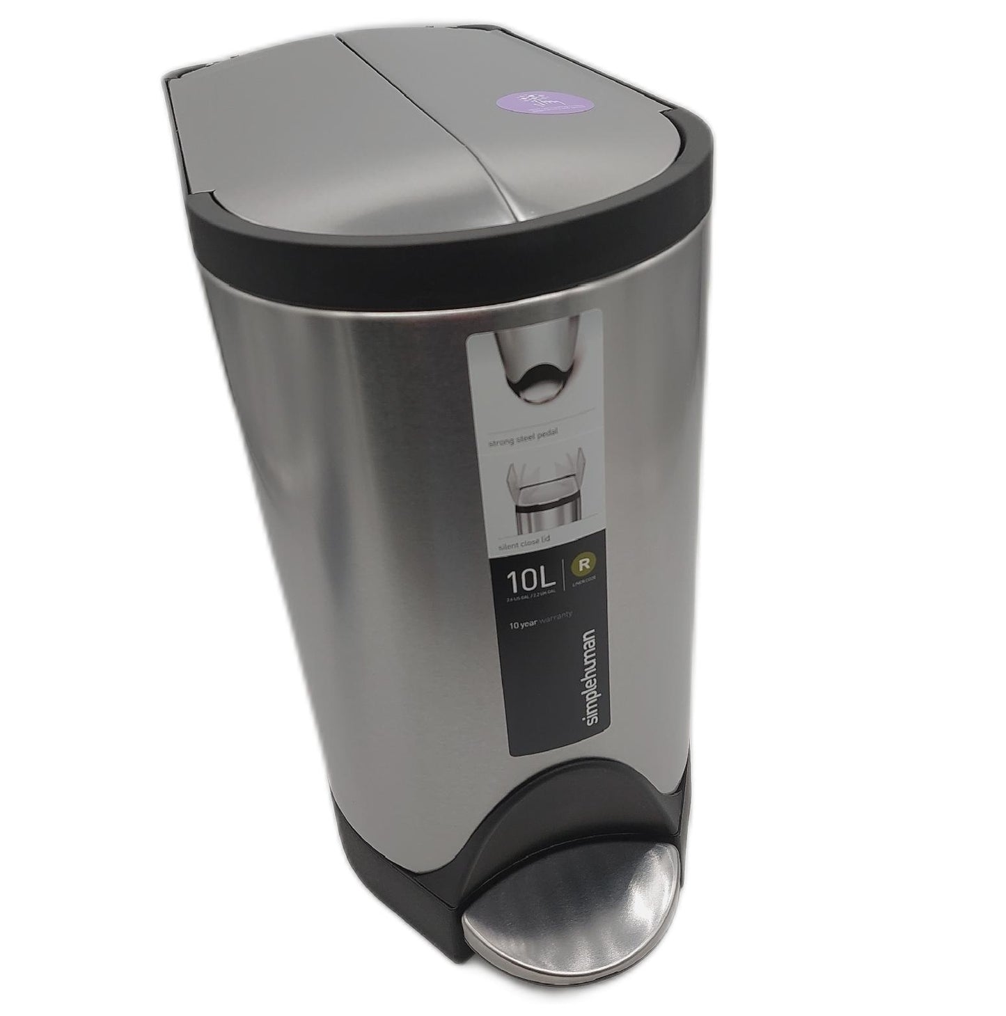 simplehuman CW1899 10 Liter schmetterling Treteimer kleiner Mülleimer Bad Trash