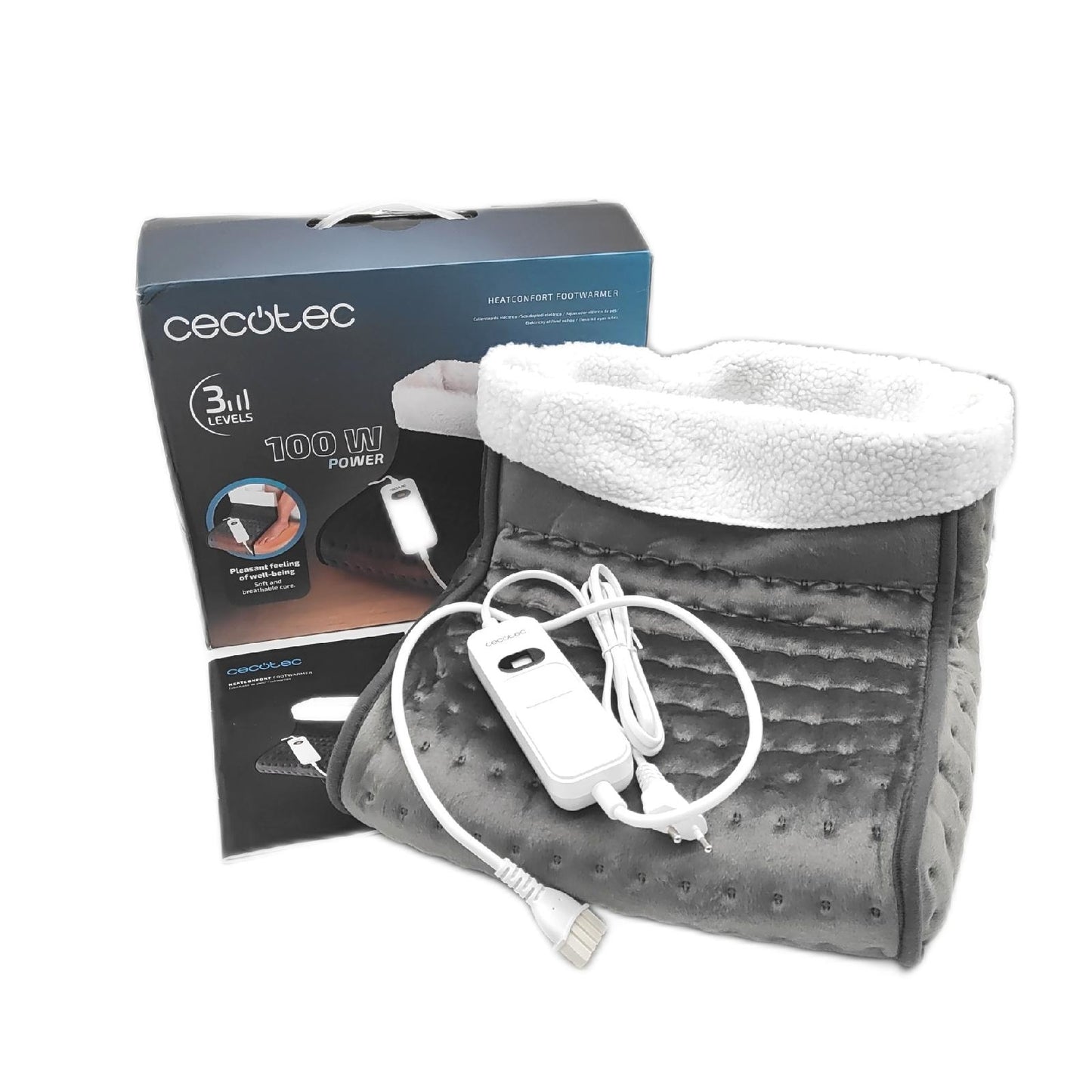 Cecotec Elektrischer Fußwärmer Fußheizgerät HeatConfort FootWarmer. 100 W