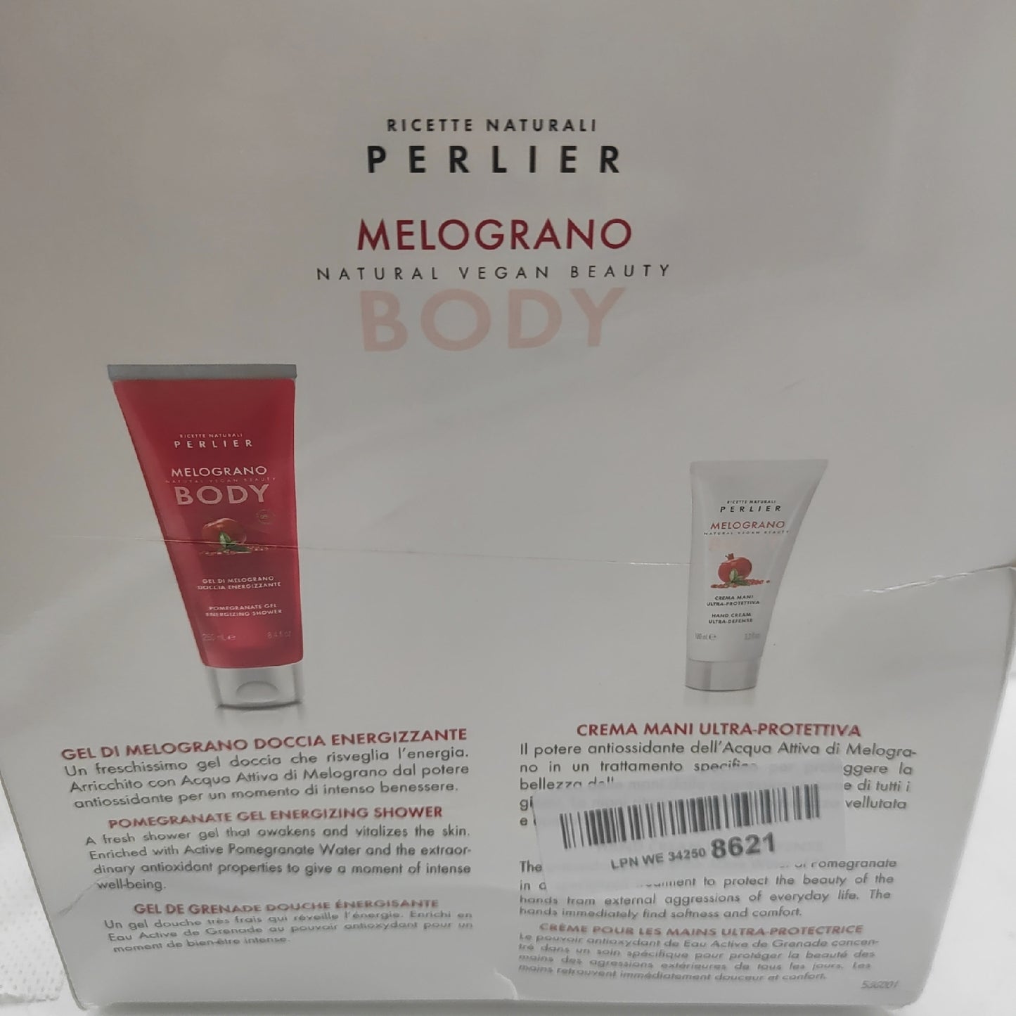 Perlier Geschenkset Körperpflege Geschenkbox Granatapfel Wellnesspflege Duschgel Handcreme