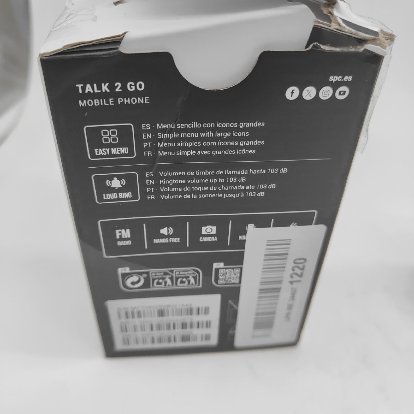 SPC Talk 2 Go Einfaches Mobiltelefon 18-Zoll-Display 9 Tage Akkulaufze Lautstärke