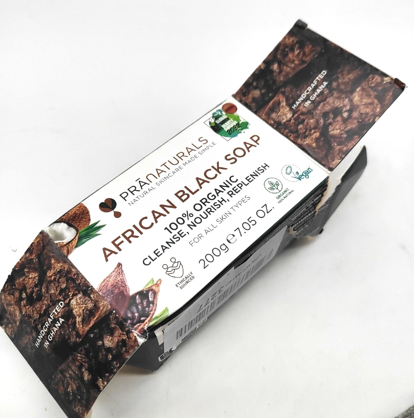 Pranaturals Seife Körperpflege Schwarzseife Afrika 200 g Bio Roh und Ethik