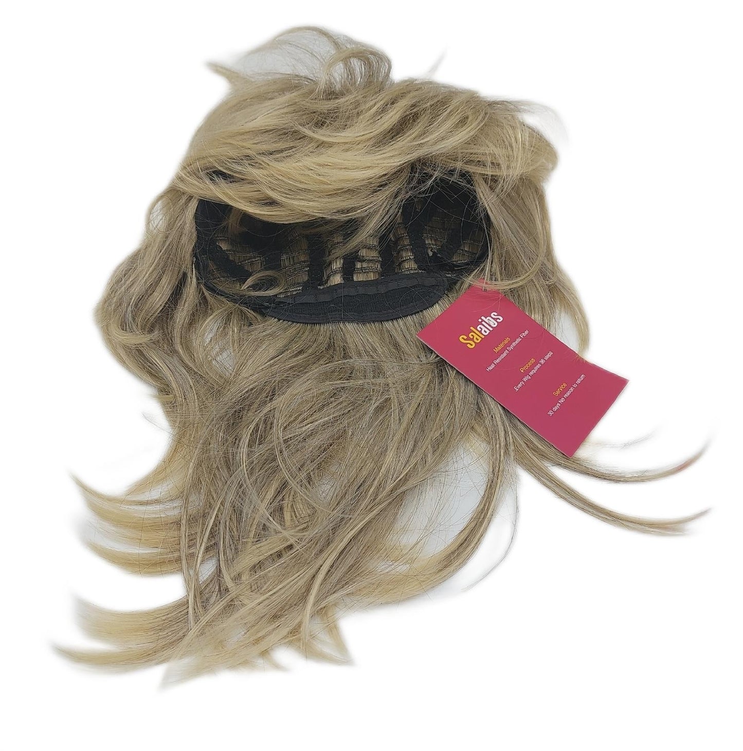 Salaibs Perücke Damen Haar Styling Blonde Vokuhila 70er Jahre Look Lockig Vintage