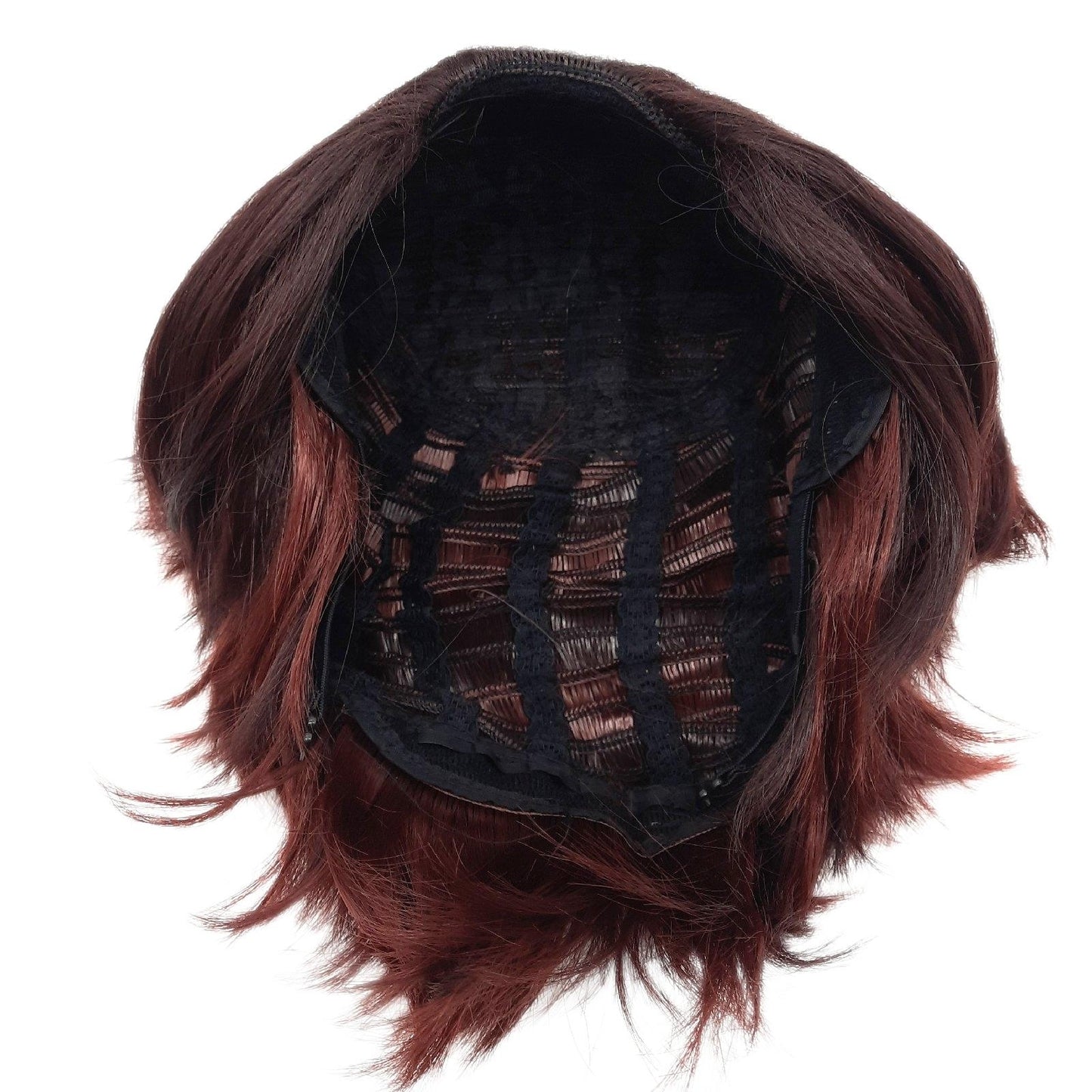 Jodiss Perücke Cosplay Anime Kamado Tanjirou Dunkelrote kurze Haare Erwachsene