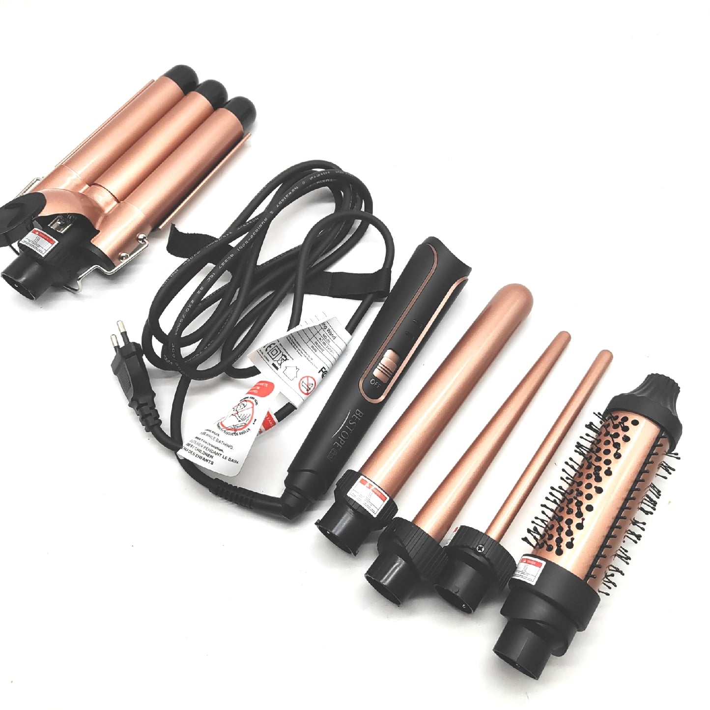 Keramik Lockenstab Haarstyling Zubehör 5 in 1 Welleneisen Temperatureinstellungen Styling