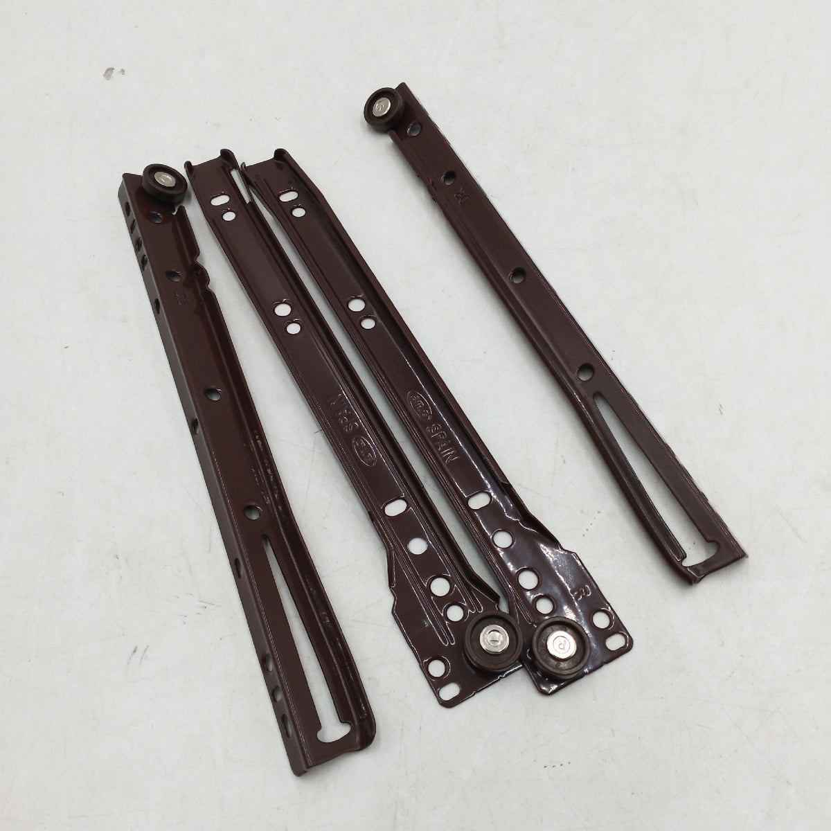 Amig lschienen Mod 10 Set 2 Schienen mit Rollen Schubladenschienen Stahl weiss 250x37 mm