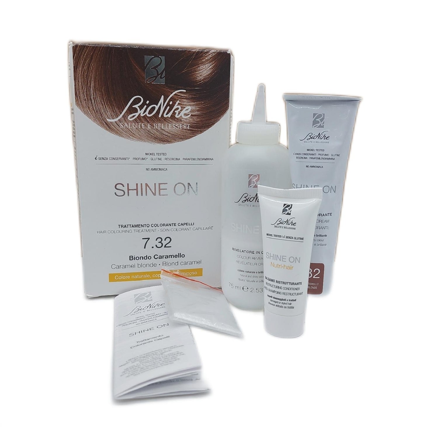 Bionike Haarfarbenset Haarpflege Shine On für empfindliche Kopfhaut pflegend schonend intensiv