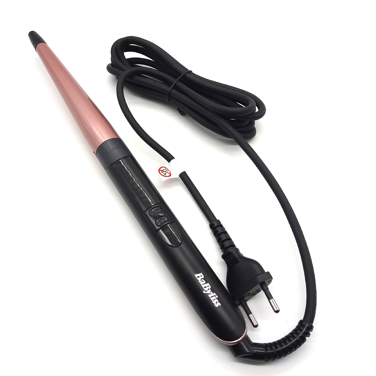 BaByliss Rose Quartz Conical Wand – 13-25mm Lockenstab für natürliche Wellen und Locken, Keramik, 6 Temperatureinstellungen von 160°C bis 210°C, Pink & Schwarz, C454E