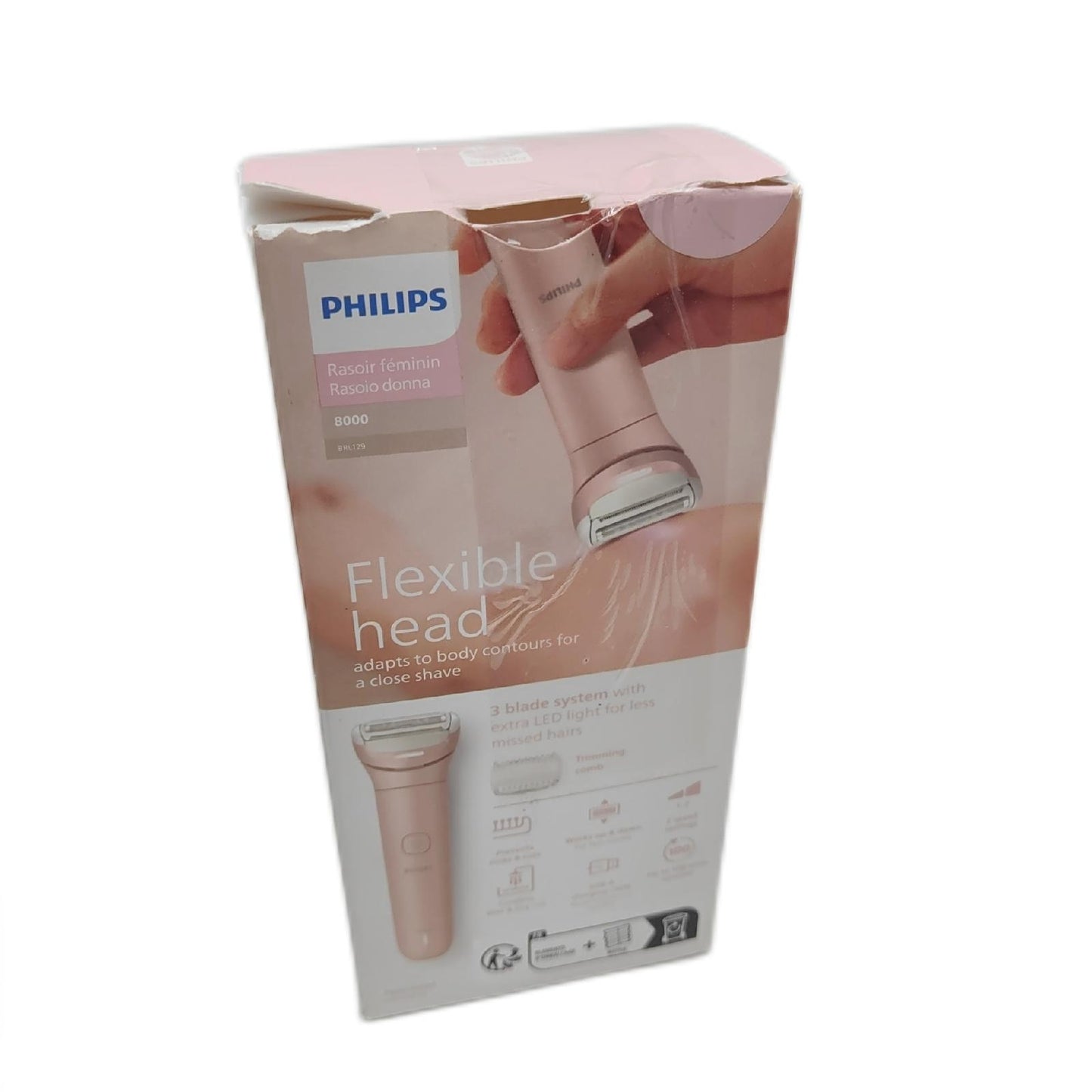 Philips Lady Shaver Damenrasierer Körperpflege Series 8000 Kabelloser Nass und Tro
