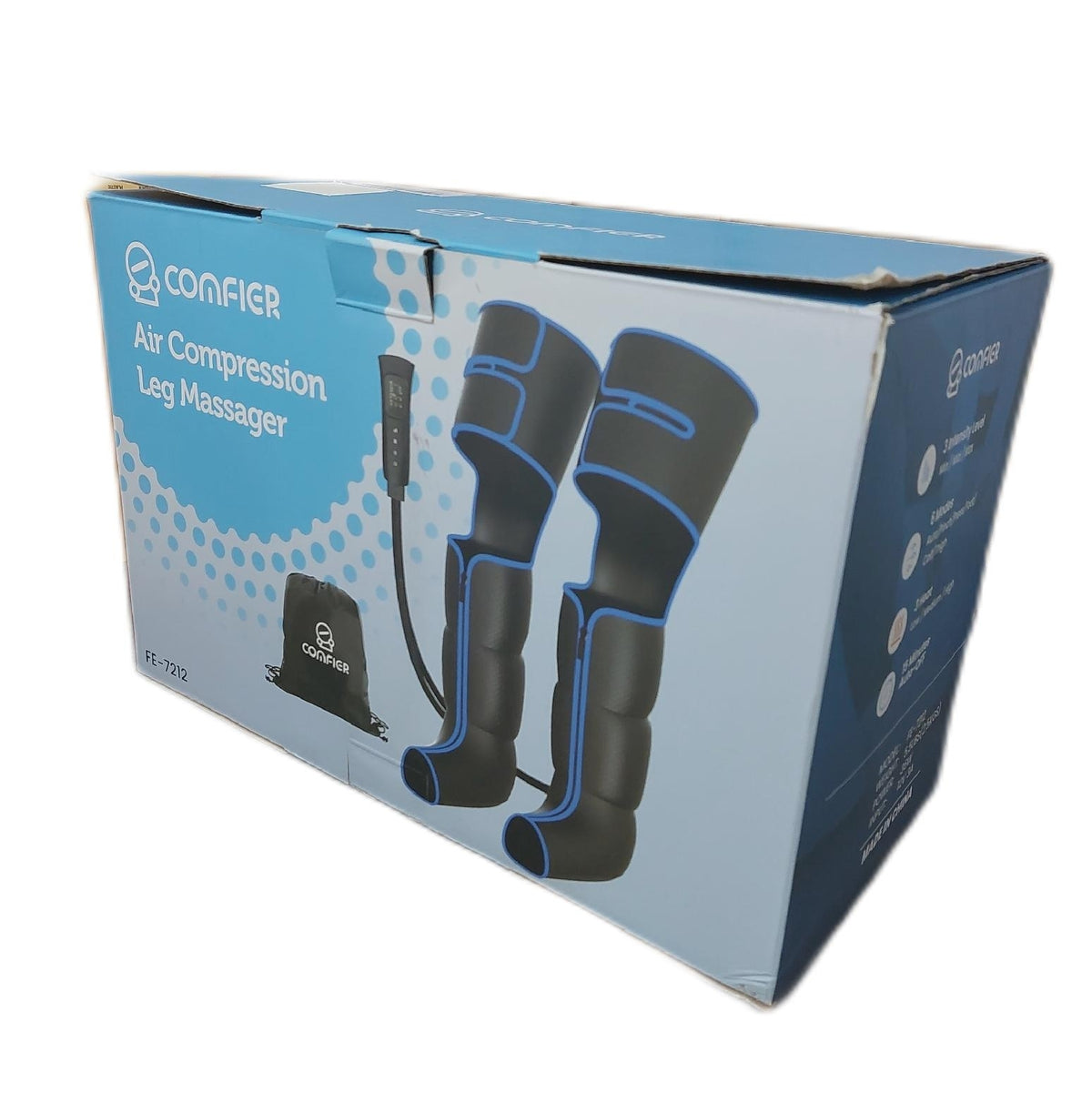 Comfier Beinmassagegerät mit Wärme und Kompression 3 in 1 Fuß und Beinmassagegerät 6 Modi 3 Intensitätsstufen